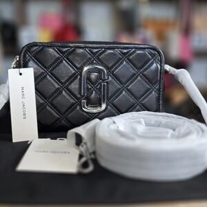 Marc Jacobs Black Quilted Softshot Crossbody Bag